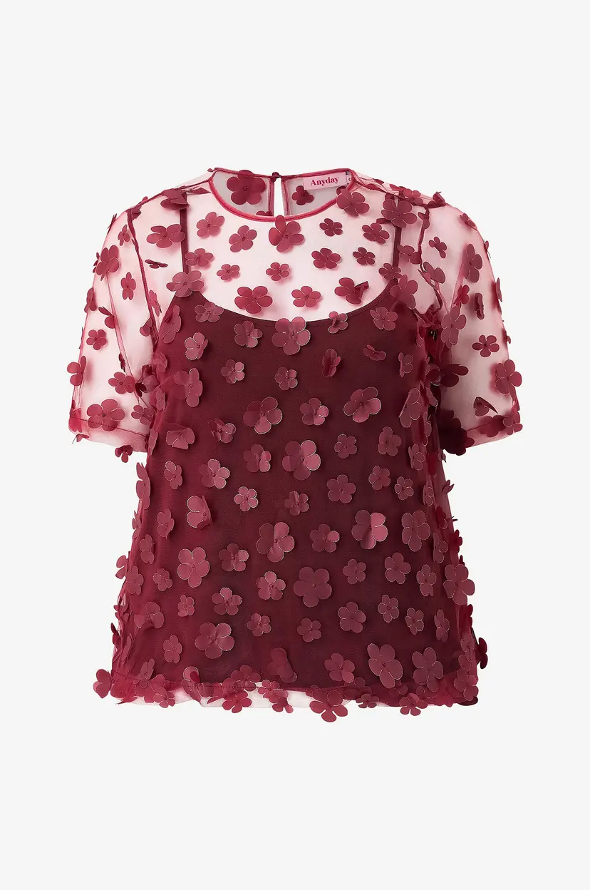 Anyday Kortermet bluse Any-Sabina 502 - Blouse - Rød