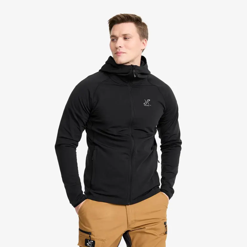 RevolutionRace Evolution Light Stretch Fleece Hoodie Herre Black