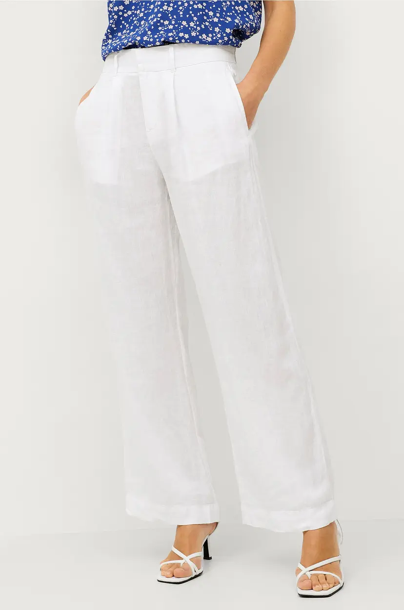 Gina Tricot Bukser Denise Linen Trousers - Hvit