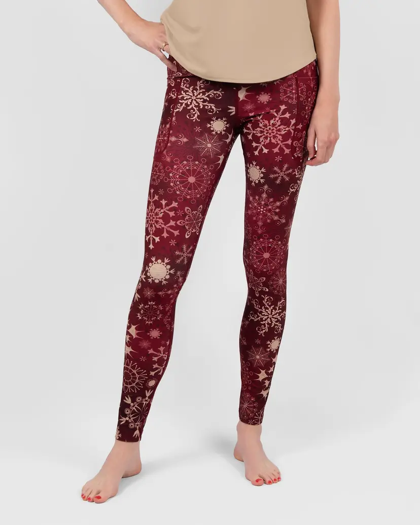 Huabo Signature Deep Bordeaux Royal Snow Leggings