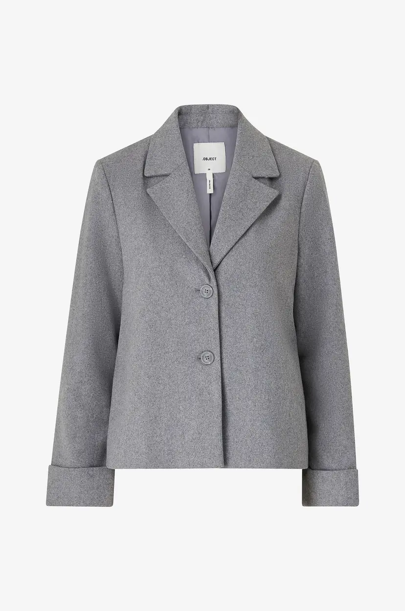 Object Collectors Item Jakke objNicole L/S Wool Jacket - Grå