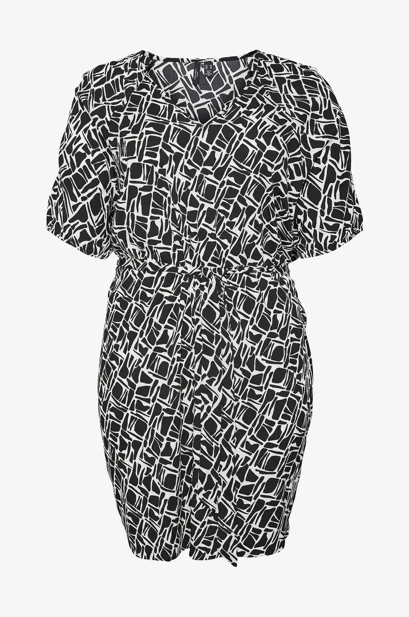 Vero Moda Curve Kjole vmcPage 2/4 Short Dress Wvn GA Cur - Svart