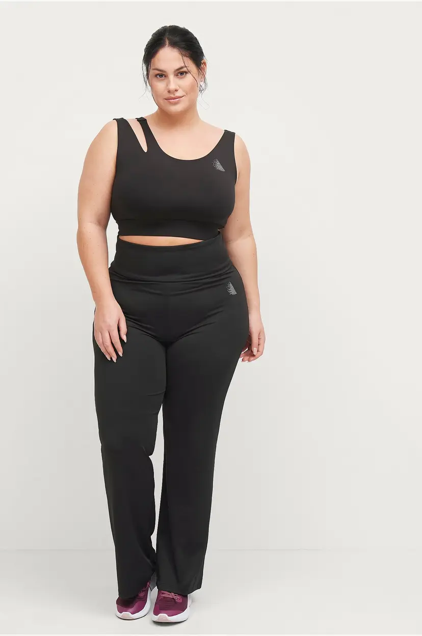 Zizzi Treningstights aSym Flare Tights - Svart