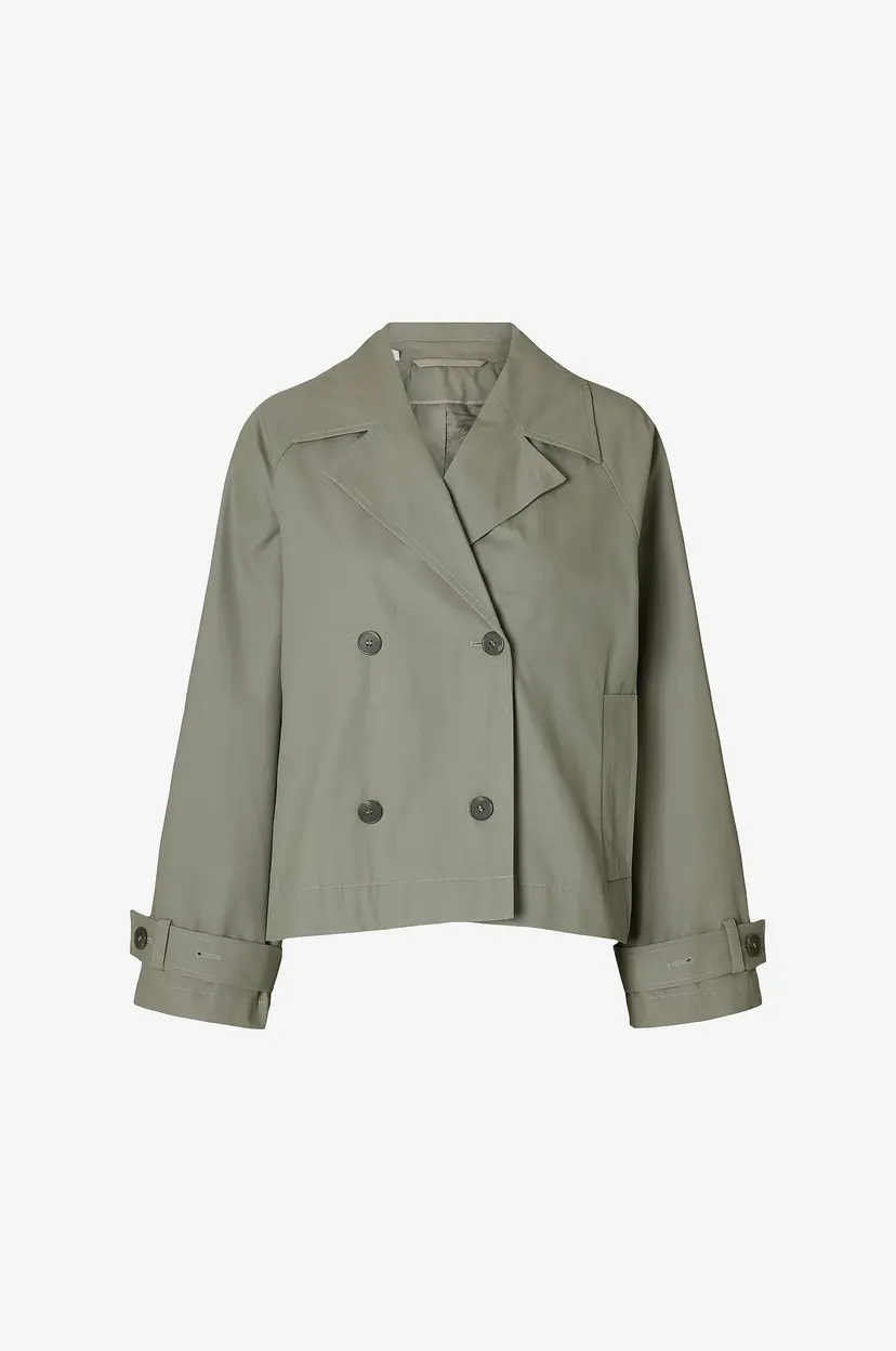 Selected Women Jakke slfCilo Short Trenchcoat - Grønn