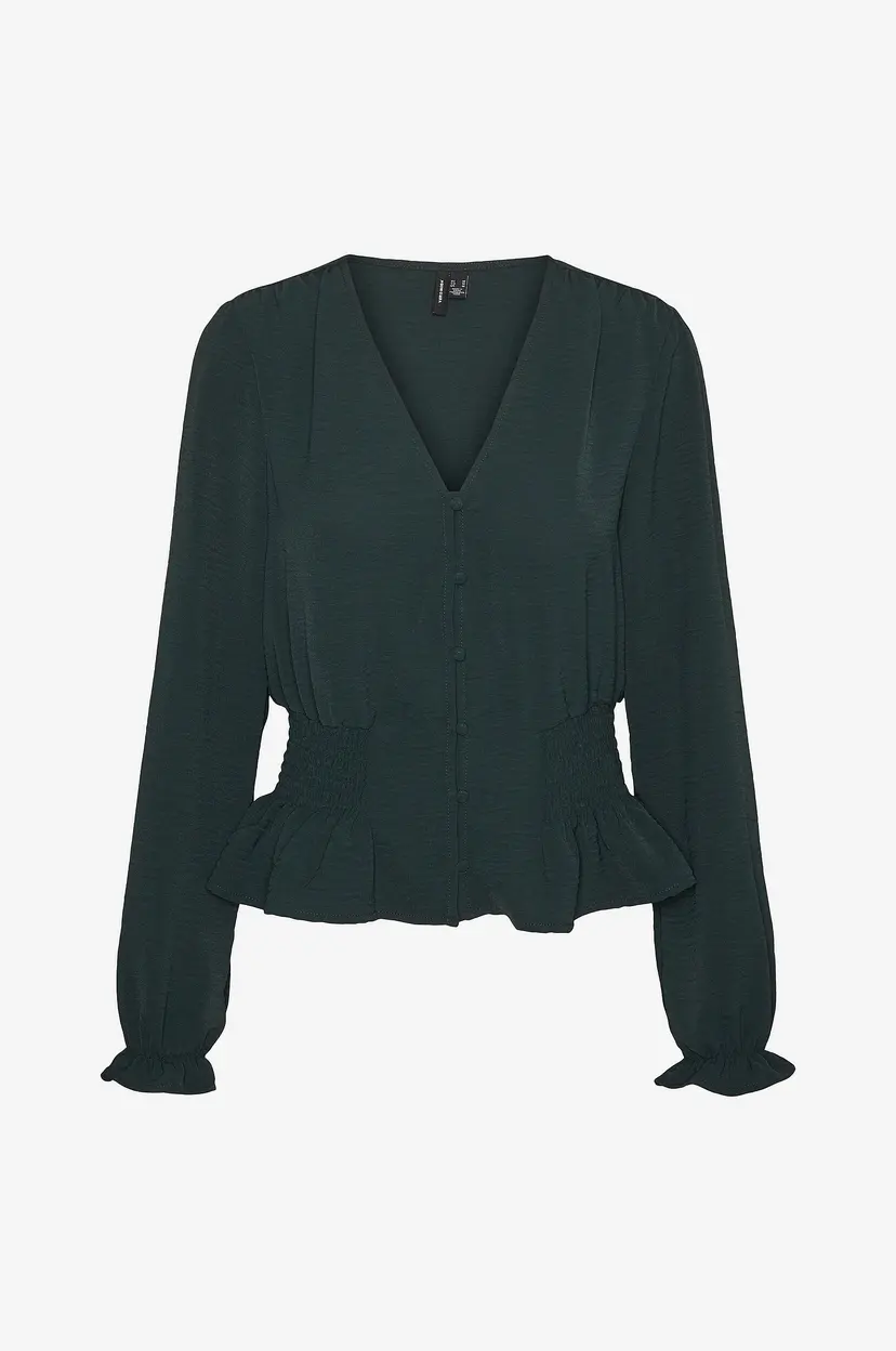Vero Moda Bluse vmAlva L/S Smock Top Wvn - Grønn