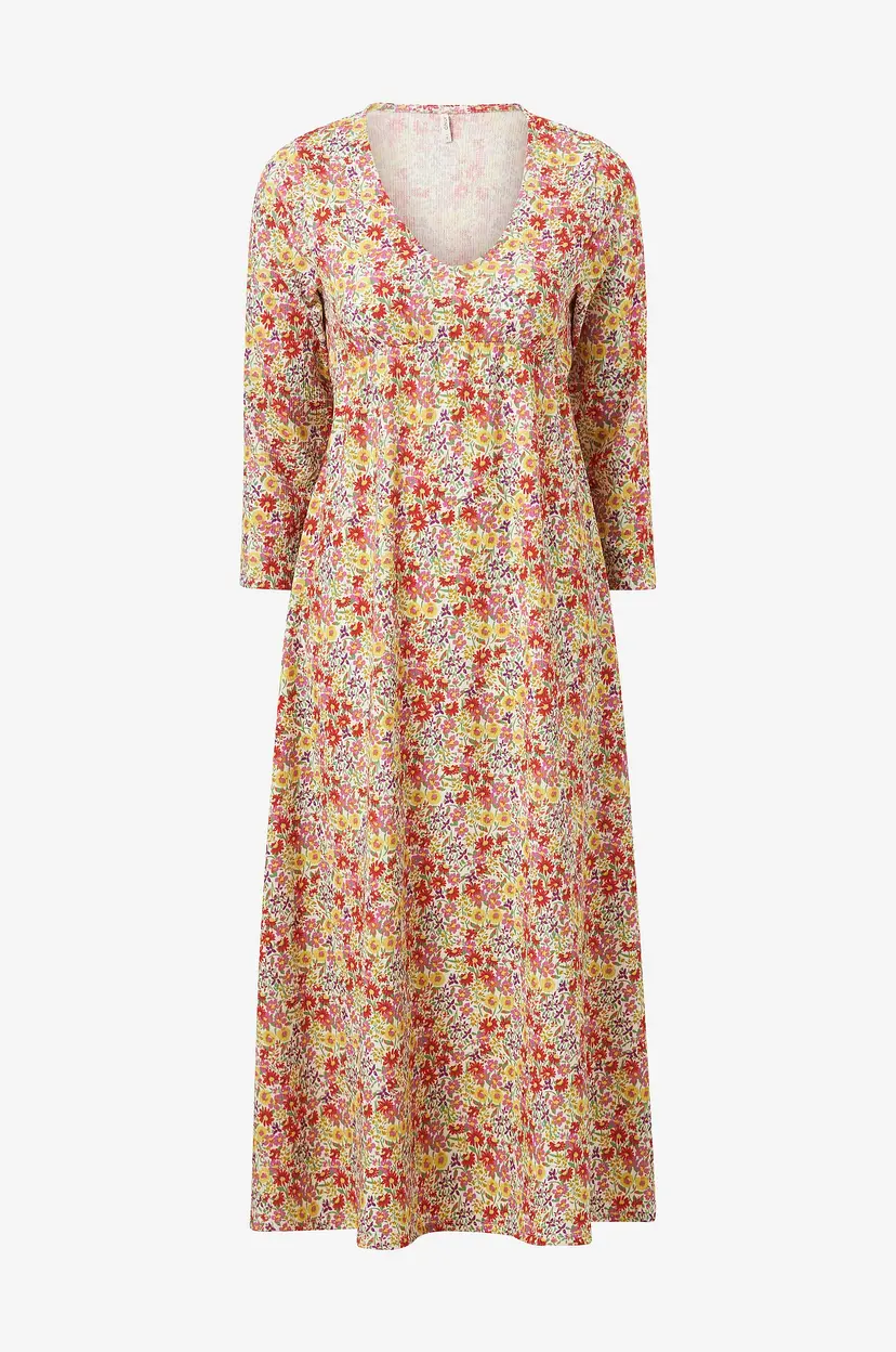 ONLY Kjole onlHillary 7/8 Long V-neck Dress - Gul