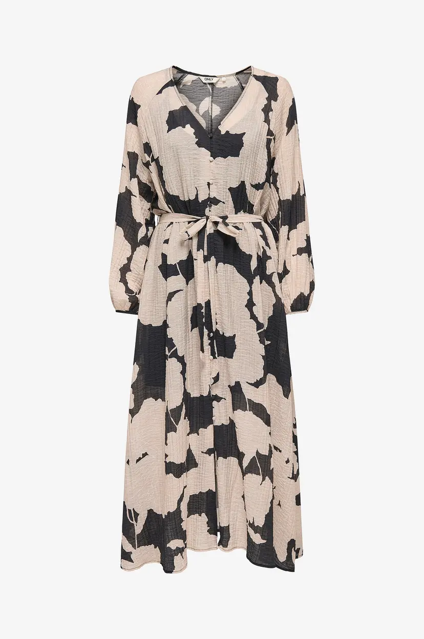 ONLY Maxikjole unlEbba Life LS V-neck Midi Dress W - Svart