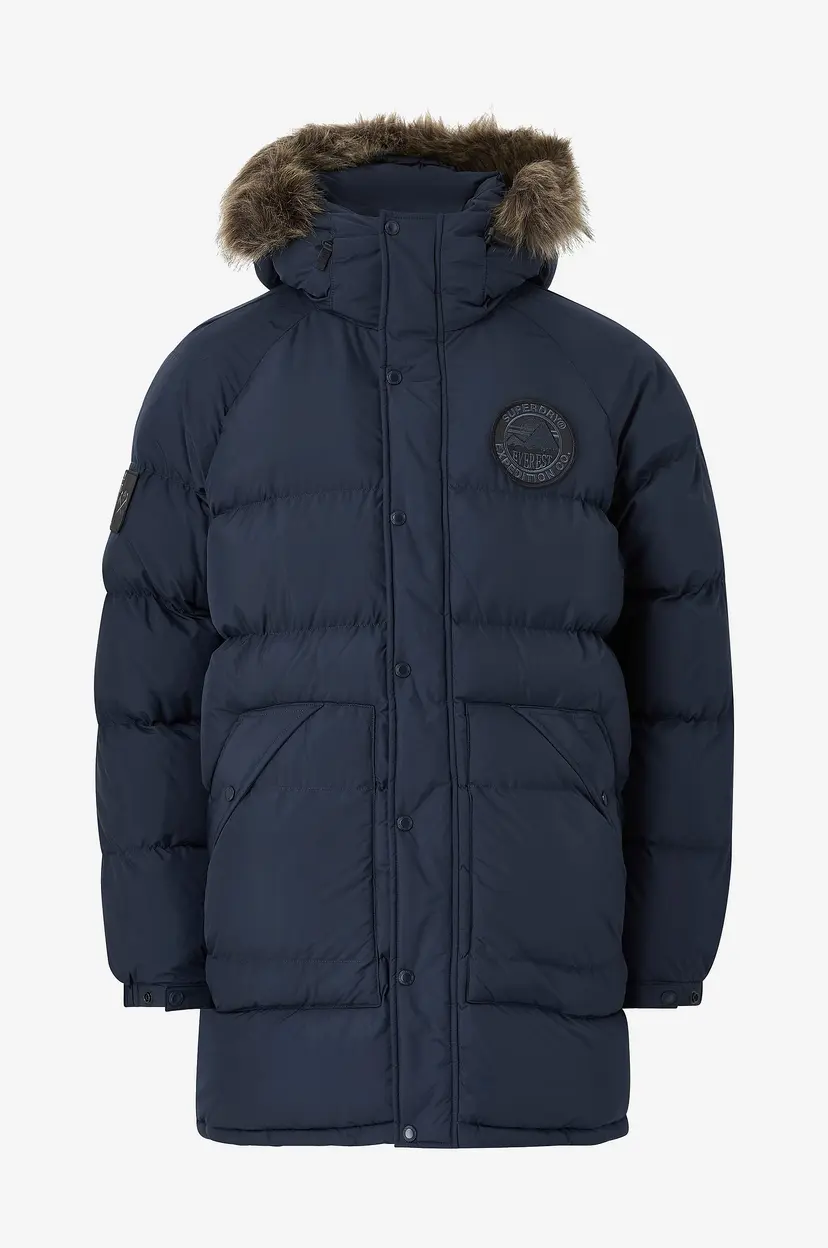 Superdry Parka Everest Longline Baffled - Blå