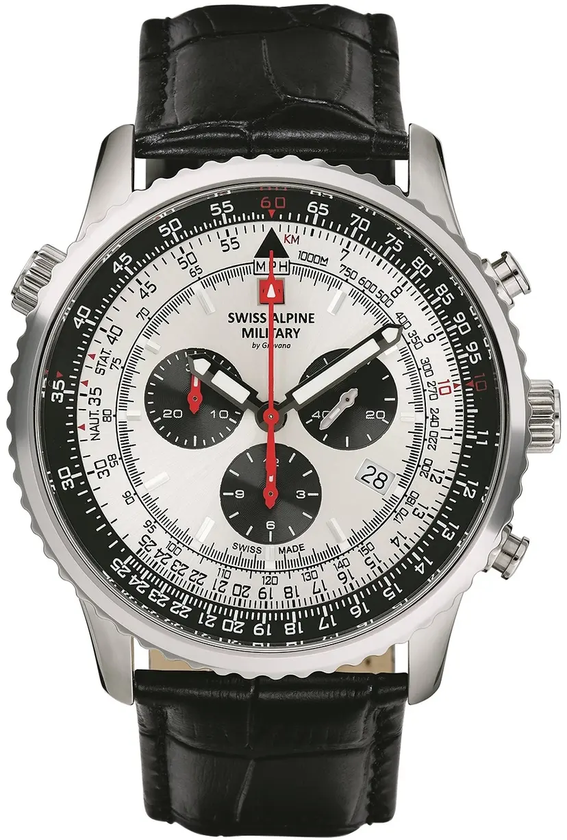 Swiss Alpine Military Swiss Alpine Military Herreklokke 7078.9538 Classic Sølvfarget/Lær