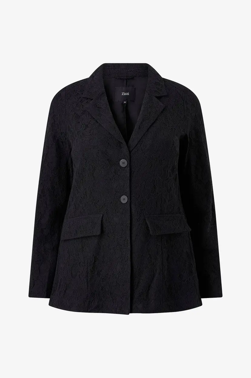 Zizzi Blazer mKimmy Lace - Svart