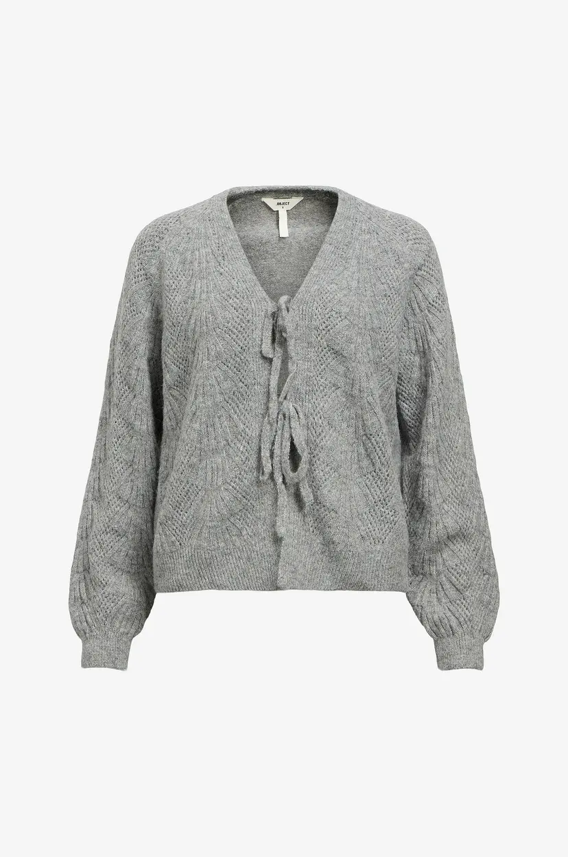 Object Collectors Item Kardigan objFlora RE L/S Knit - Grå