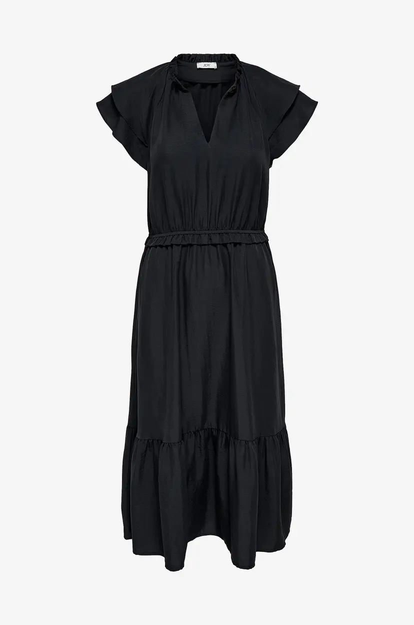 JDY jdyTrain Frill Midi Dress wvn E - Svart