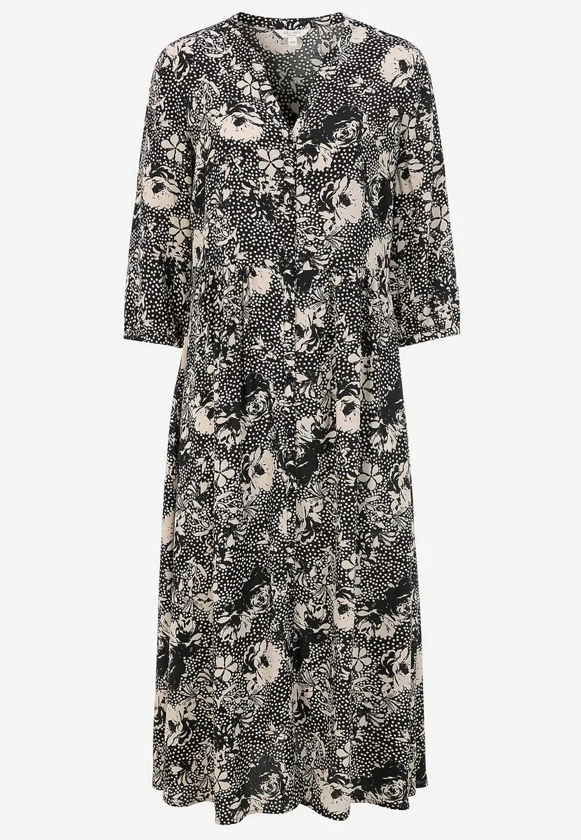 Kjole i viskose med et blomstermønster