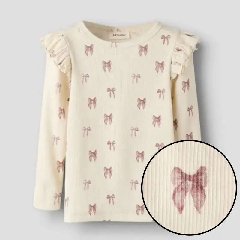 Lil`Atelier Lil `Atelier - Trøye m. rysjer "GAVO" Turtledove Bow