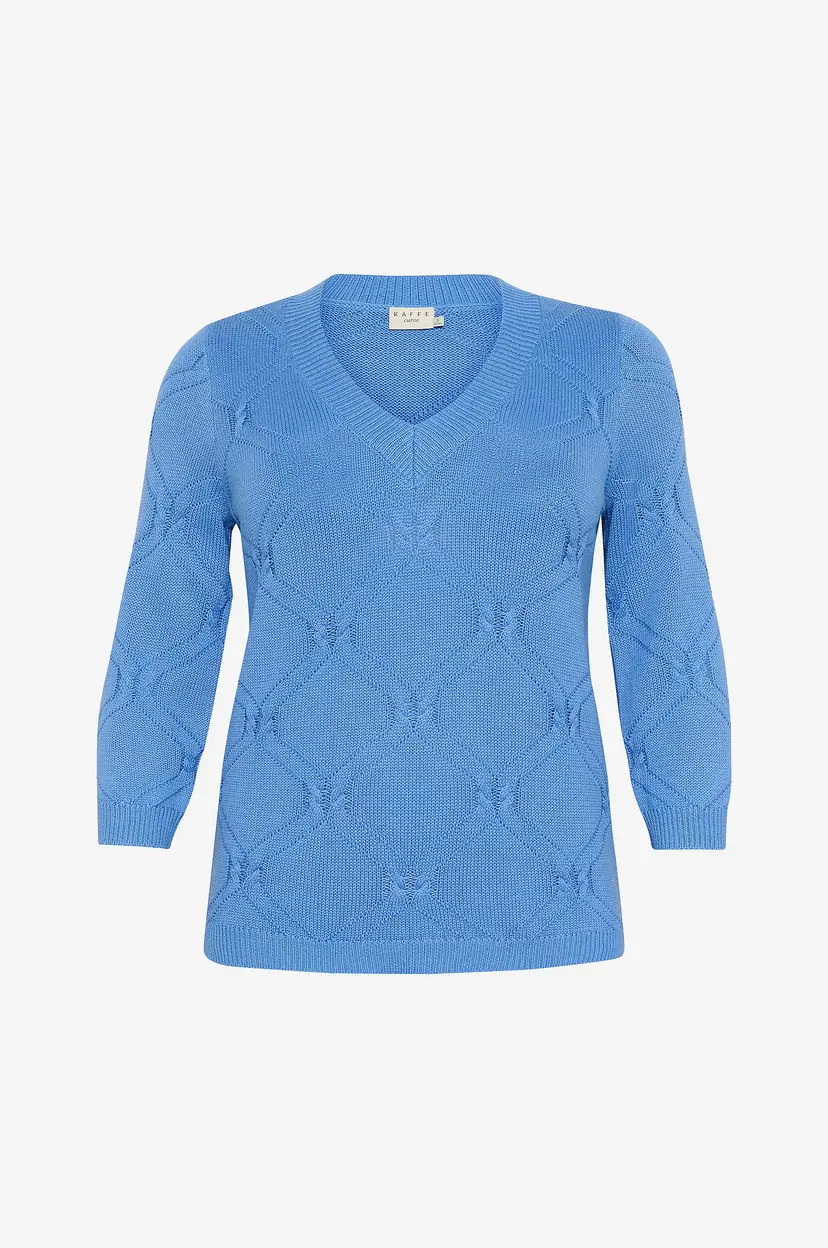 KAFFE Curve Genser kcCarlie Knit Pullover - Blå