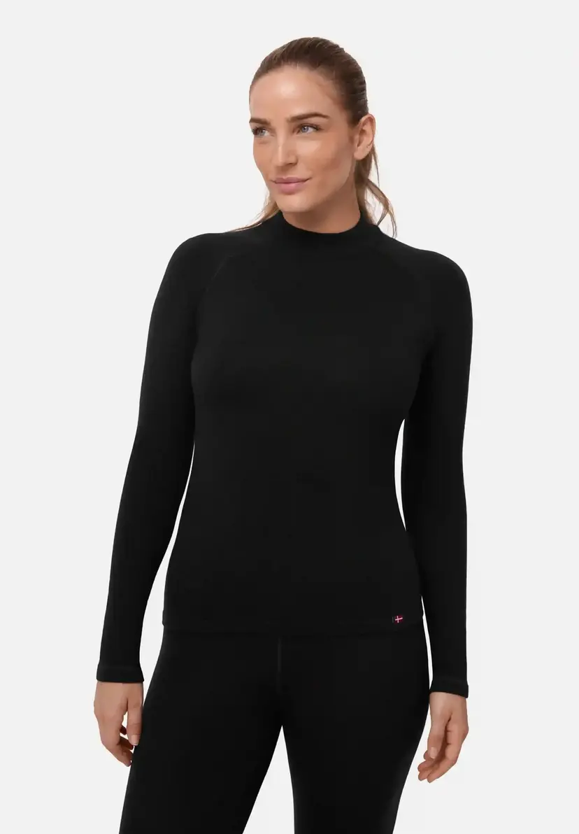 DANISH ENDURANCE EXTREME MERINO SKIUNDERTRØJE fra DANISH ENDURANCE, Sort, S, Fugttransporterende og temperaturregulerende merinould, Ideel som baselayer og skiundertøj