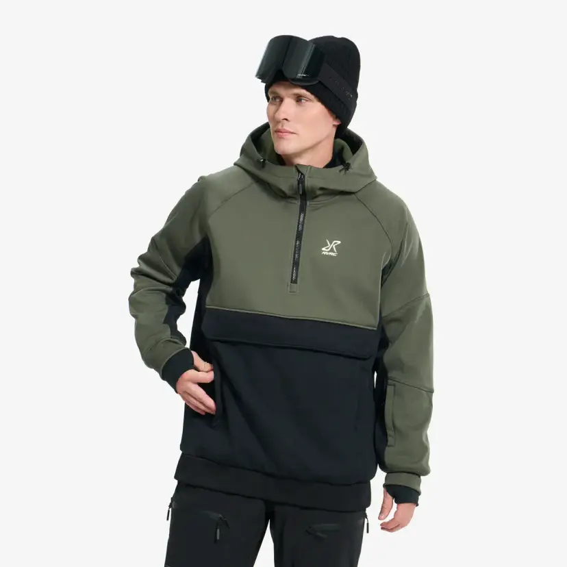 RevolutionRace Halfpipe Softshell Anorak Herre Kambaba Green/Black