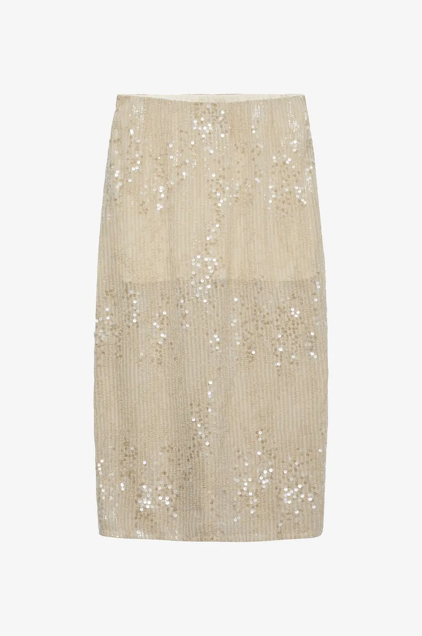 Vero Moda Skjørt vmSus Sequins MW 7/8 Wvn OS - Beige