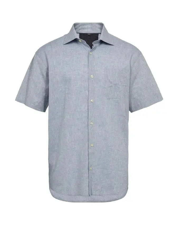 Black Blue Reg. fit linen s/s shirt