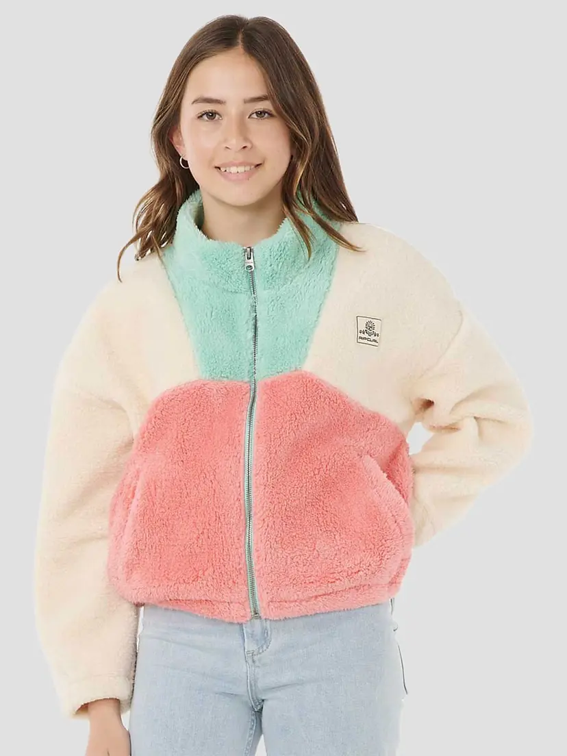 Rip Curl Rip Curl Block Party Polar Kids Hettegenser med glidelås rosa