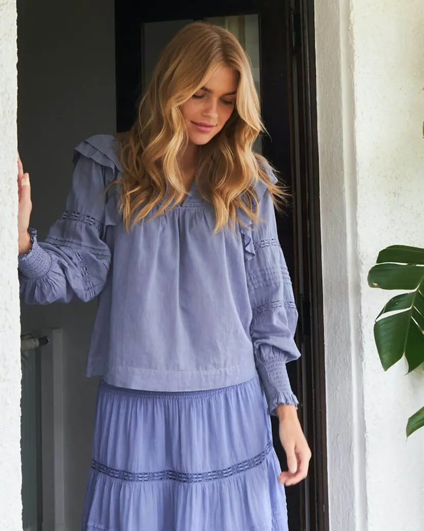 Neo Noir Bluse Mauri S Voile - Blå - Str 40