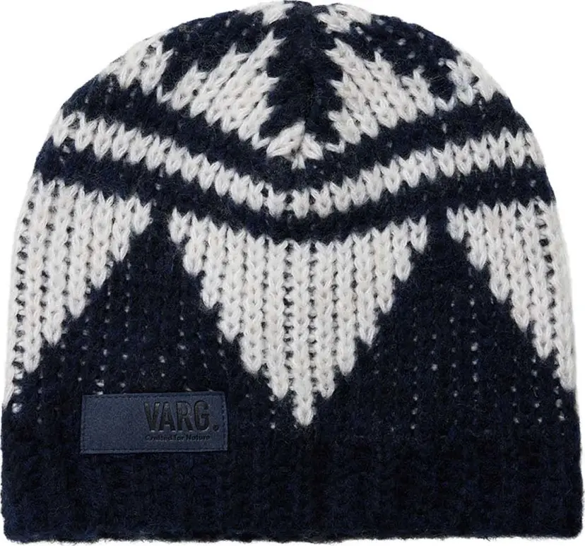Varg Varg Unisex Bräcke Knitted Beanie Dark Blue With Off White
