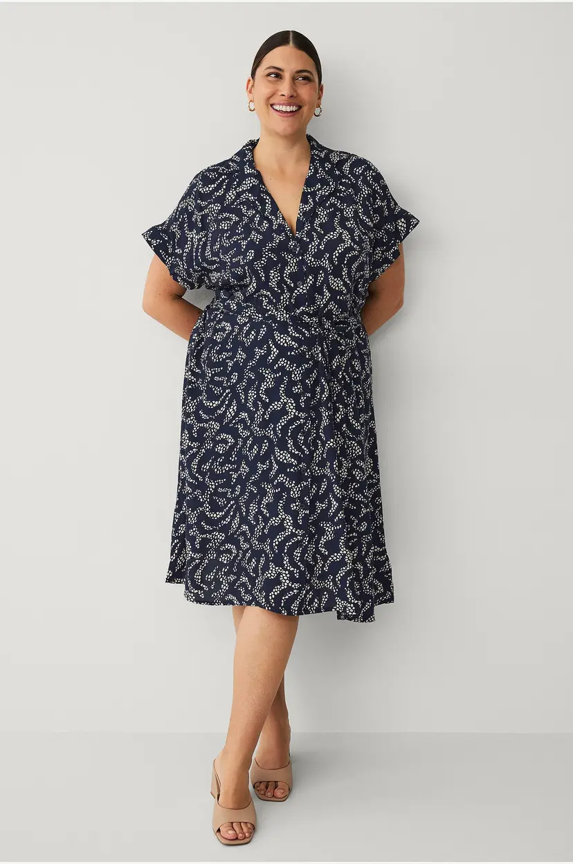 KAFFE Curve Skjortekjole kcBeate Shirt Dress - Blå