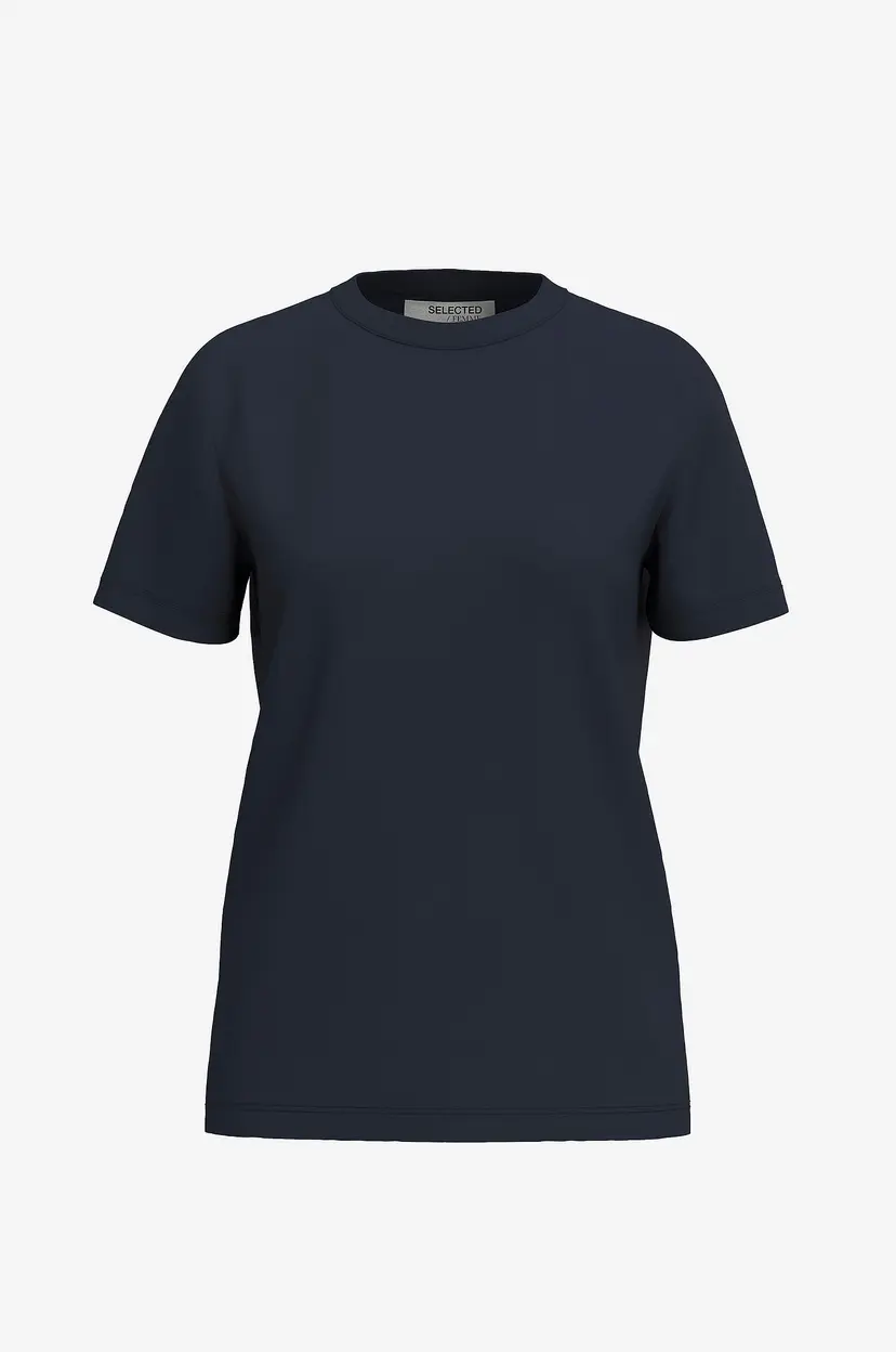 Selected Women Topp slfMyessential SS O-neck Tee - Blå
