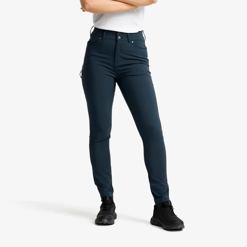 RevolutionRace Root High-waist Stretch Jeans Dame Blueberry