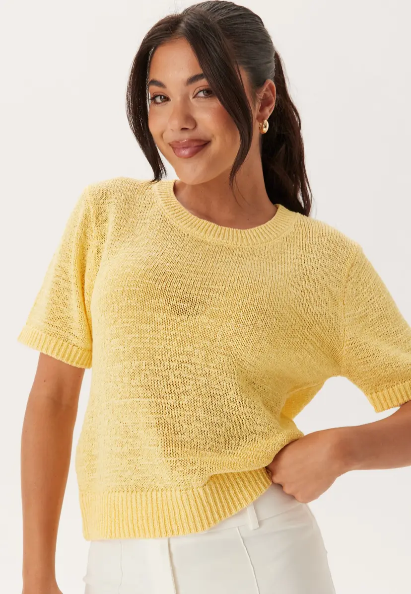 Bubbleroom Knitted Short Sleeve Sweater