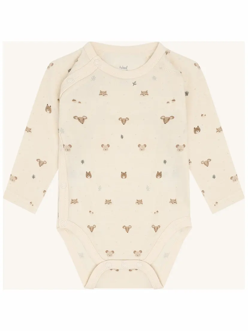 Hust and Claire Fold-over body i ull/bambus "Forest" Off White