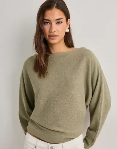Nelly Nelly - Grønn - Effortless Knit LS Sweater