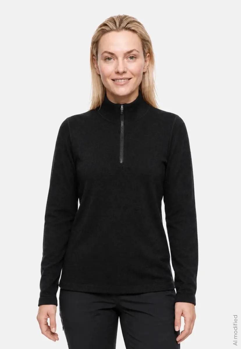 DANISH ENDURANCE EXTREME MERINO HALVLYN ZIP TRØJE fra DANISH ENDURANCE, Sort, S, Ekstrem varm og fugtbestandig merinotrøje til kolde dage udendørs