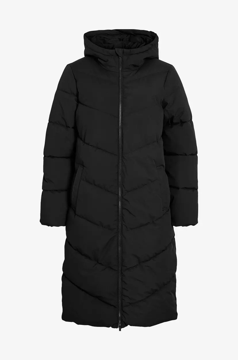 Vila Pufferjakke Vilavender L/S Long Puffer/Tb - Svart