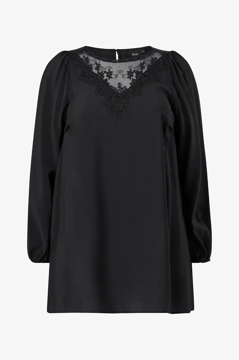 Zizzi Tunika Elina, L/S, Abk Dress - Svart