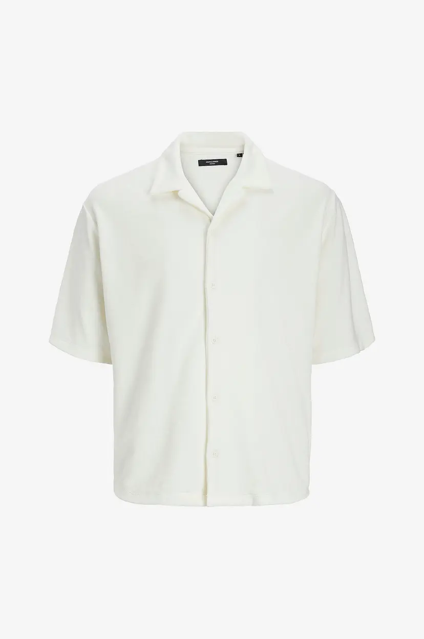 Jack & Jones T-skjorte jprBla Terry SS Resort Shirt - Hvit