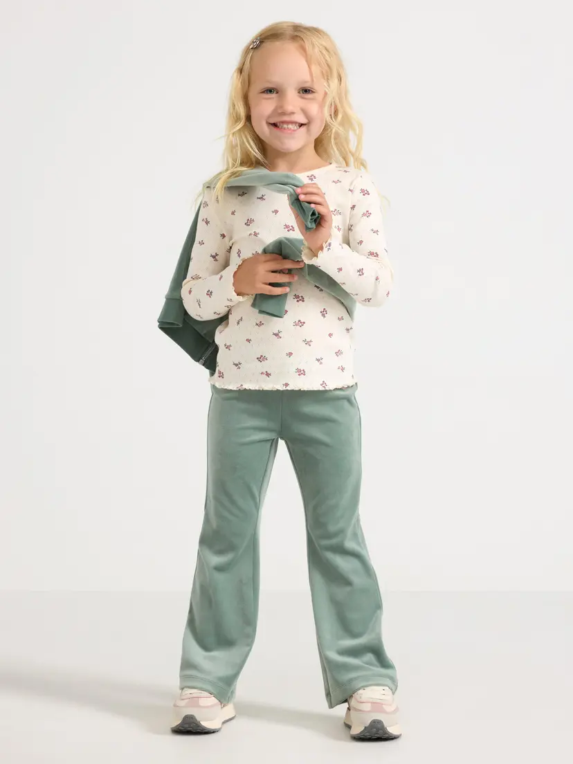 Lindex Ensfargede vide leggings i velour