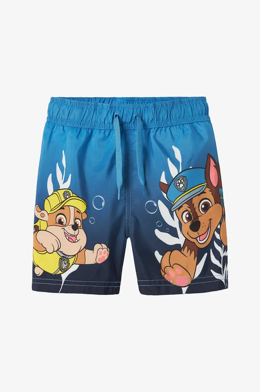 NAME IT Badebukse nmmMabbe Paw Long Swimshorts - Blå