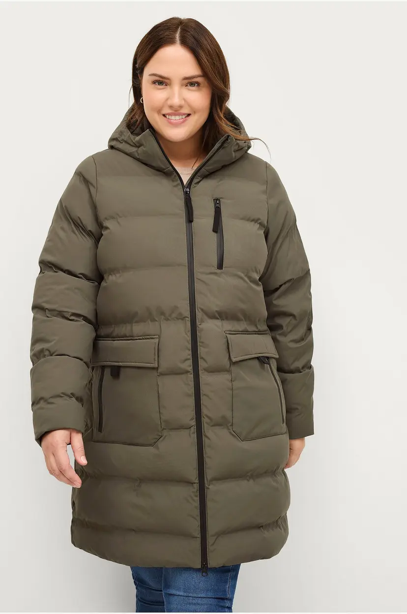 Zizzi Kåpe mSealed L/S Coat - Grønn