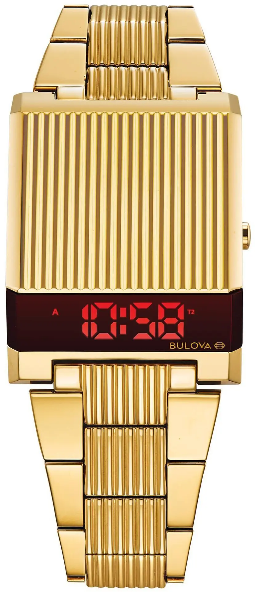 Bulova Bulova Herreklokke 97C110 LCD/Gulltonet stål