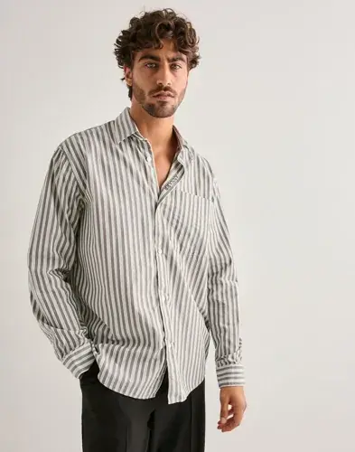 ANNARR ANNARR Anraslund Dobby Ls Shirt Stripete skjorter Grå