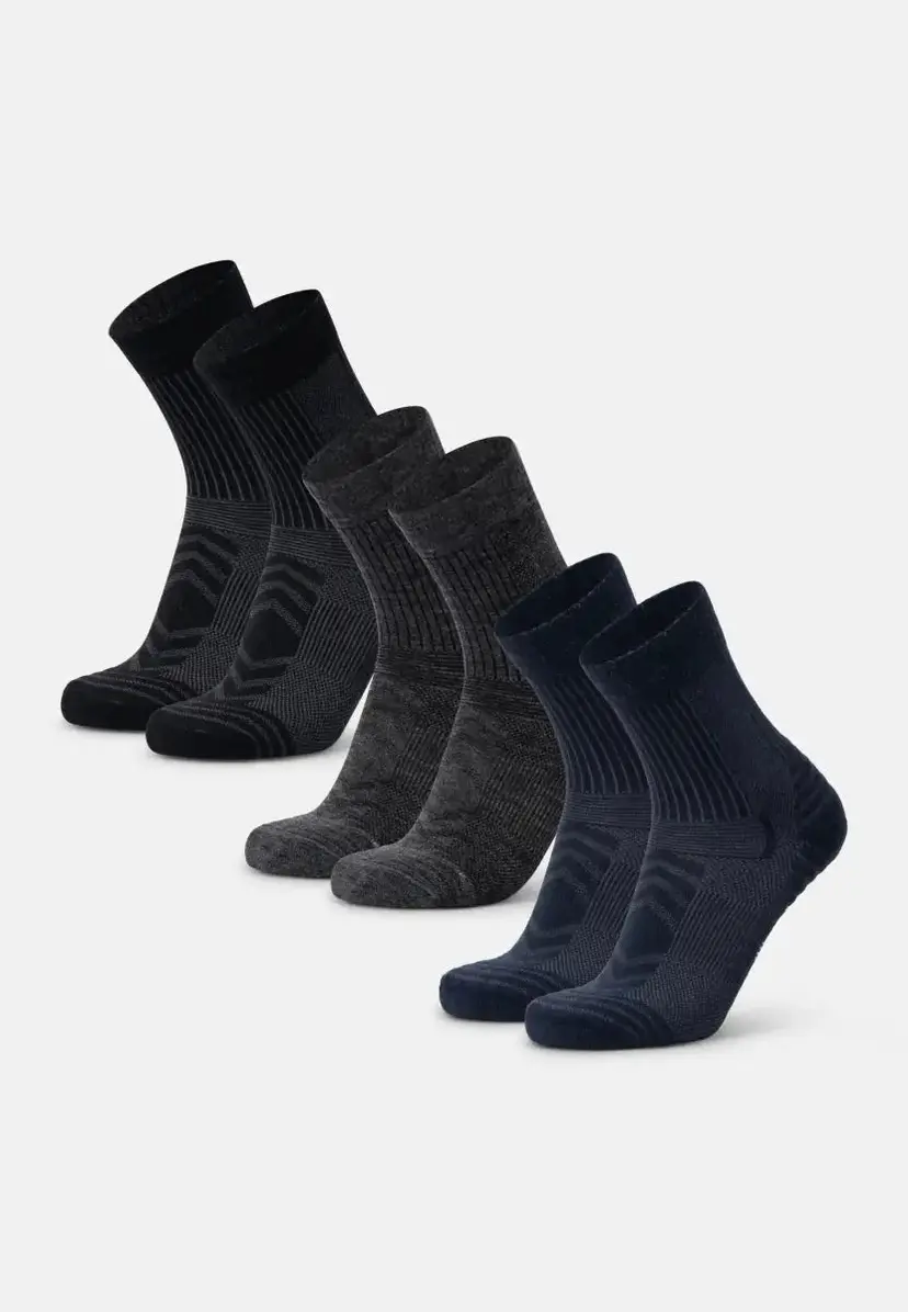 DANISH ENDURANCE DANISH ENDURANCE LIGHT CREW VANDRESTRØMPER, Sort | Grå | Navy Blå, 35-38