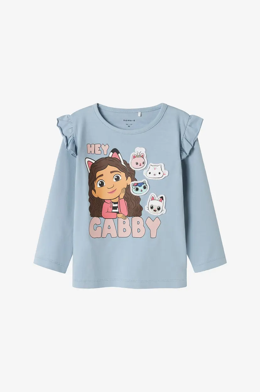 NAME IT Topp nmfJutte Gabby LS Top Box Sky - Blå