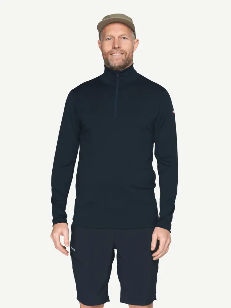 Devold Devold - Breeze Plus Merino 200 Zip Neck Herre - Large - Blå