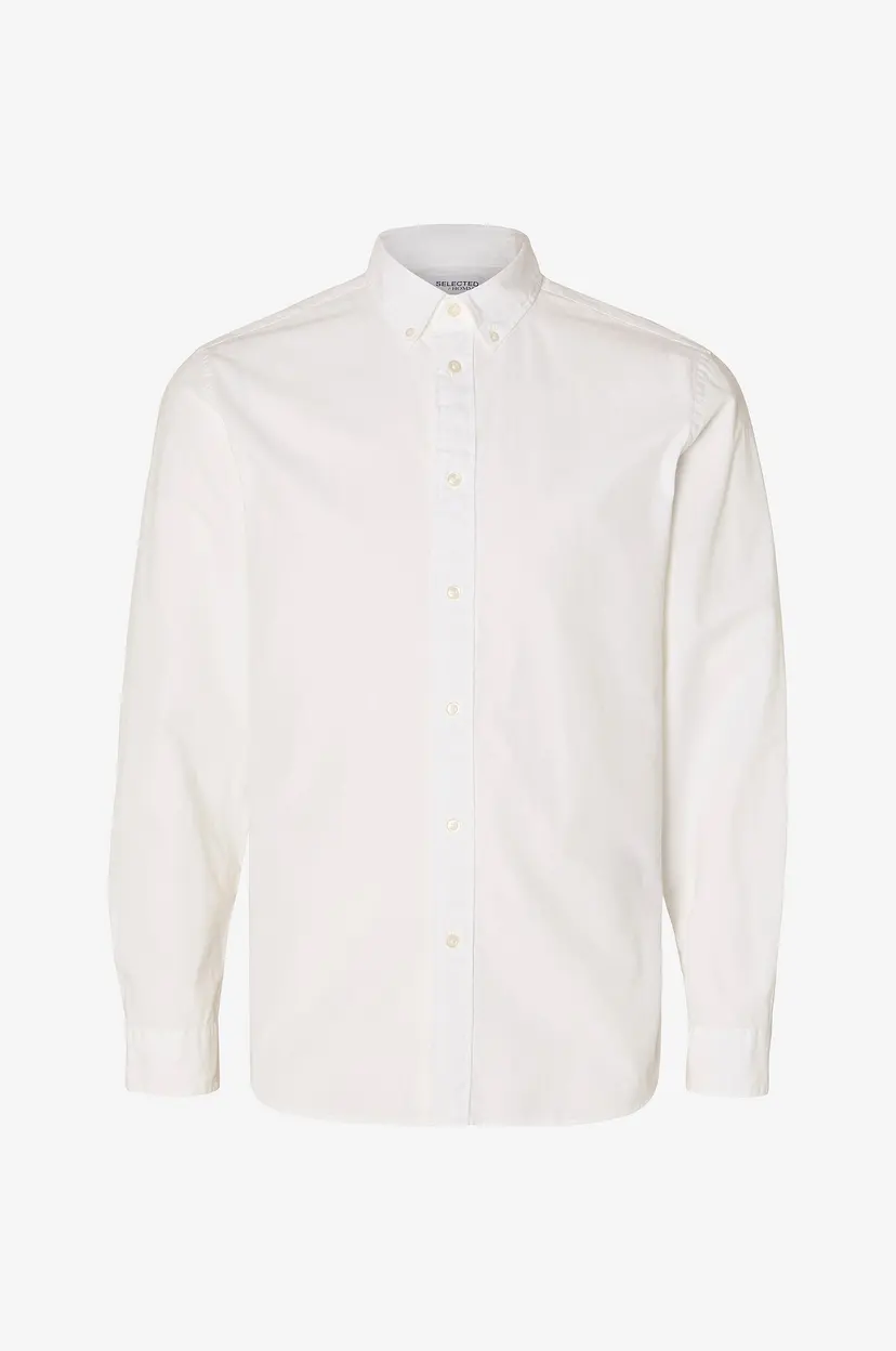 Selected Men Skjorte slhSlimrick-poplin Shirt LS - Hvit