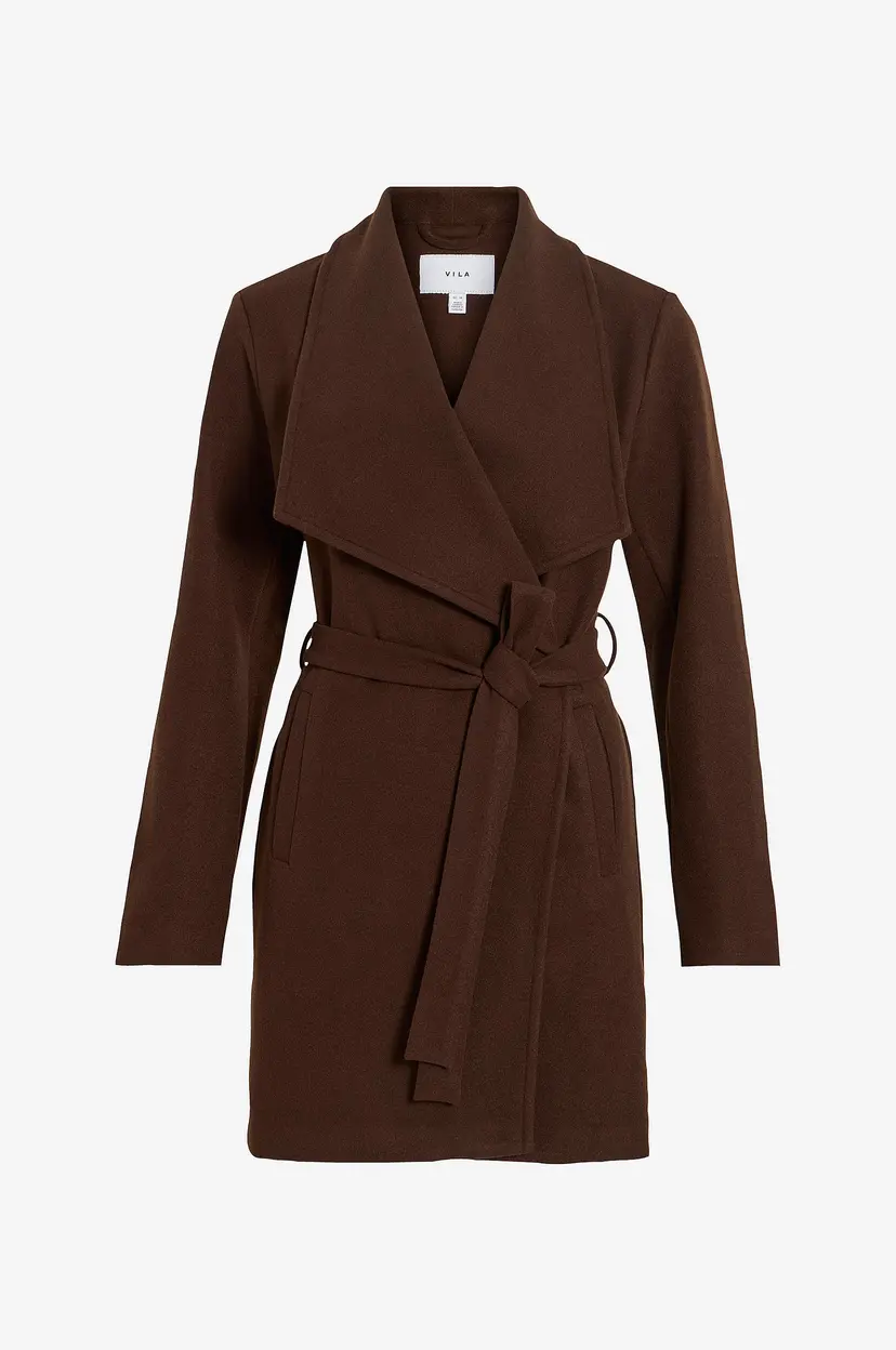 Vila Kåpe viCooley Collar Belt Coat - Brun