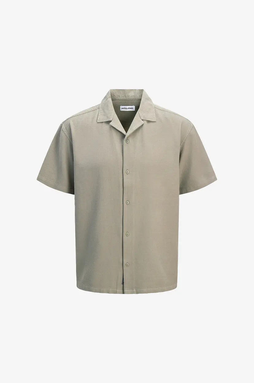 Jack & Jones Junior Skjorte jjGlobal Waffle Resort Shirt SS Jnr - Beige