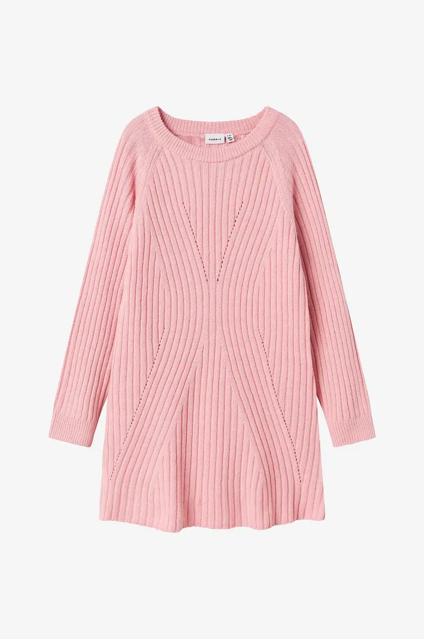 NAME IT Kjole NkfRikine LS Knit Dress PB - Rosa