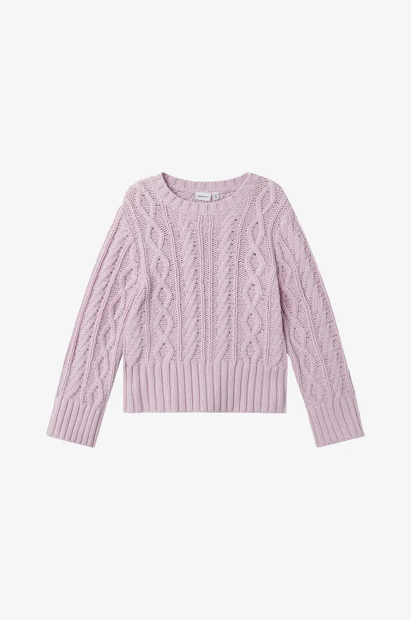 NAME IT Genser nkfTanna O-neck LS Loose Knit - Rosa
