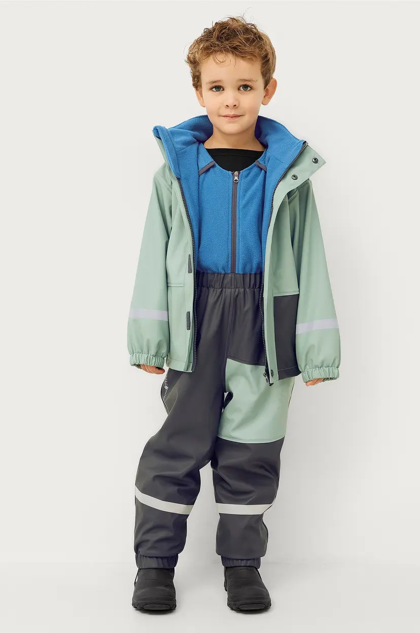 Áhkká Regnsett PU Set Fleece Lined - Grønn
